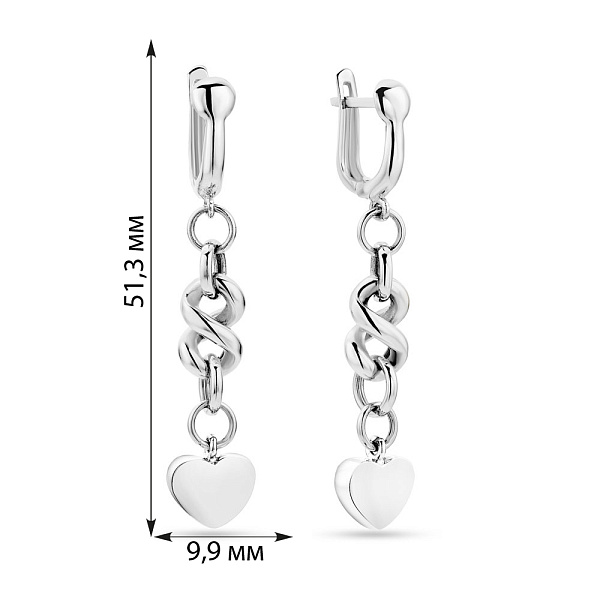 Серьги из белого золота (арт. 101857б) – изображение 2