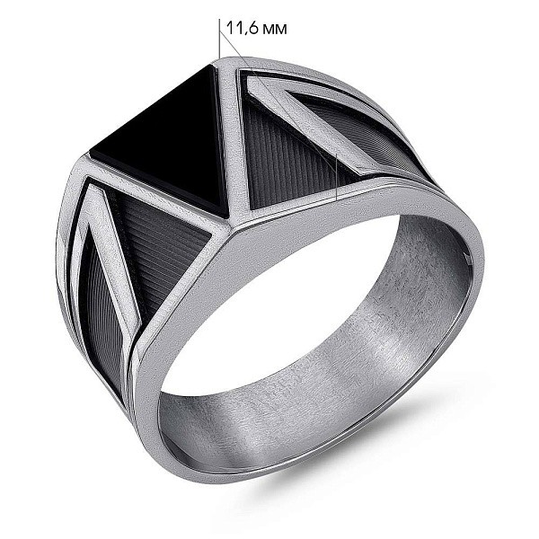 Серебряная печатка с ониксом (арт. 7906/2357о) – изображение 2