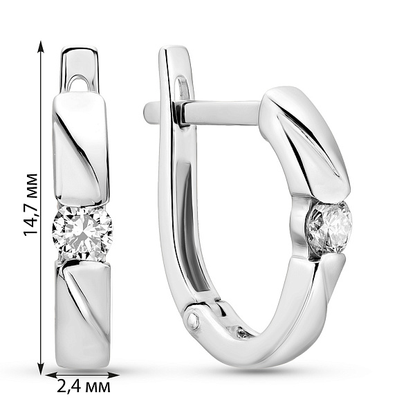 Серьги из белого золота с бриллиантами (арт. С011074020б) – изображение 3