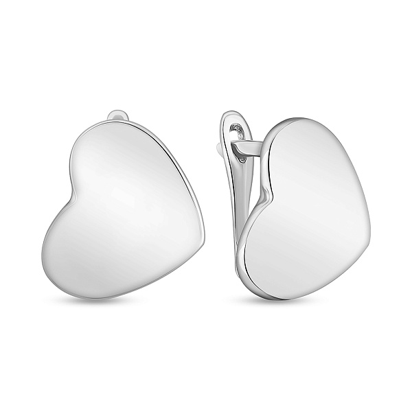 Сережки з білого золота Сердечка (арт. 1091955б) – зображення 1