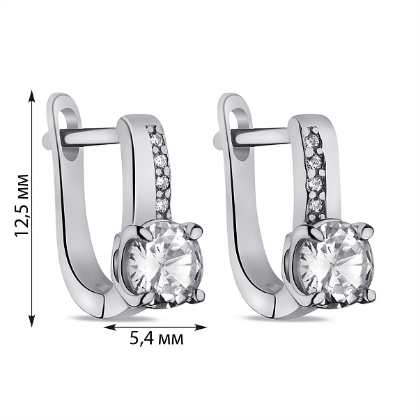 Серебряные серьги с фианитами (арт. 7502/3794) – изображение 2