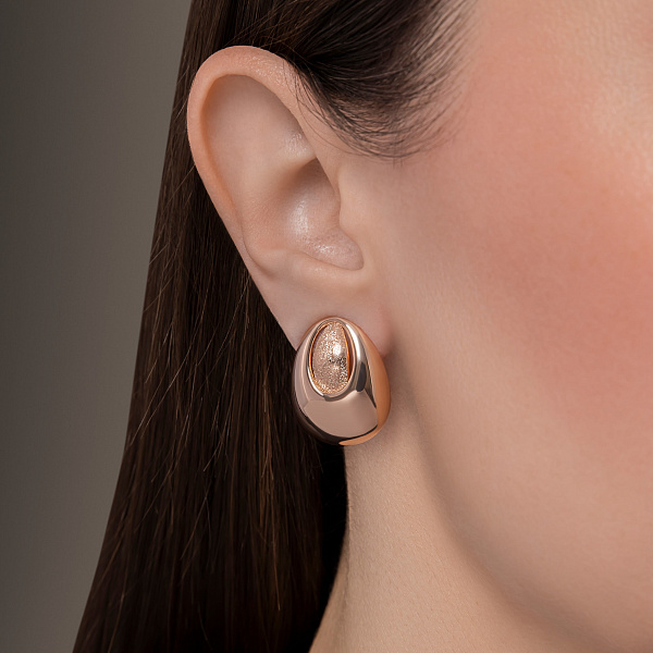 Серьги из красного золота без камней (арт. 470815) – изображение 2
