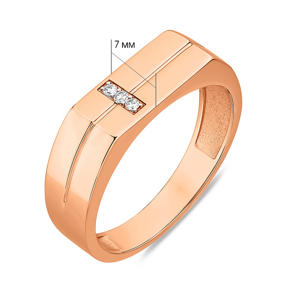 Золотая печатка с бриллиантами (арт. К170086005) – изображение 4