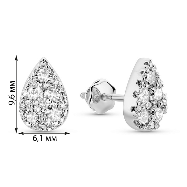 Золотые серьги-пусеты с бриллиантами (арт. С341615080б) – изображение 2