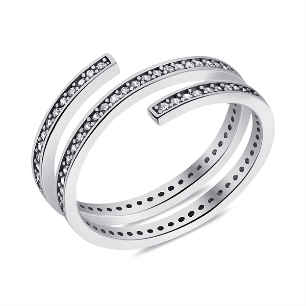 Кольцо серебряное с фианитами (арт. 7501/1192К) – изображение 1
