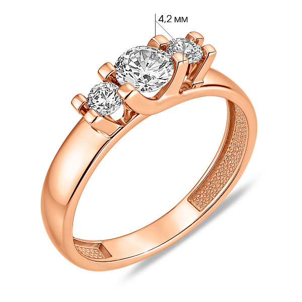 Золота каблучка з фіанітами (арт. 147400) – зображення 3