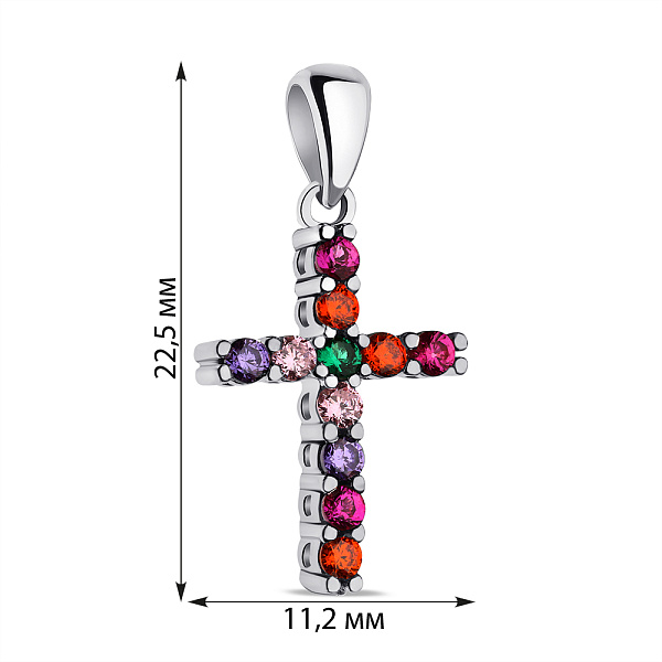 Серебряный крестик с альпинитами  (арт. 7503/4106ацв) – изображение 2
