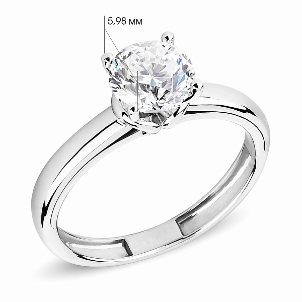 Золотое кольцо с бриллиантом (арт. К01118009046б) – изображение 4