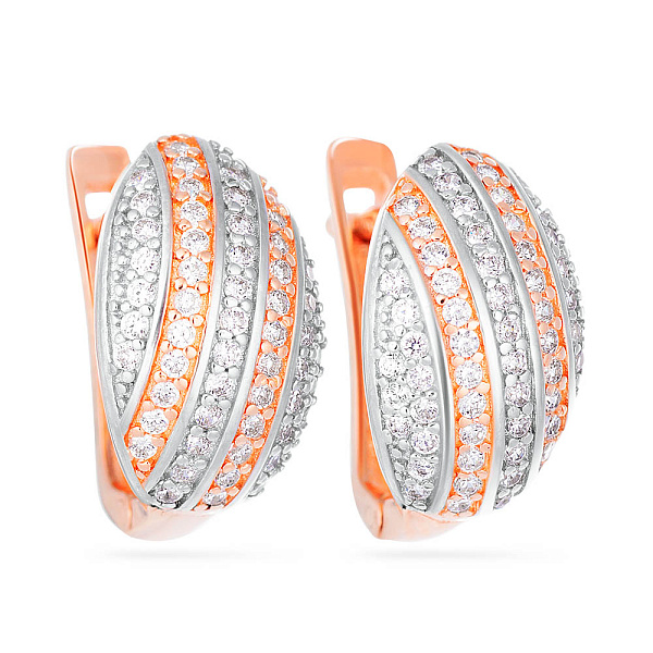 Золоті сережки з фіанітами  (арт. 102879) – зображення 1