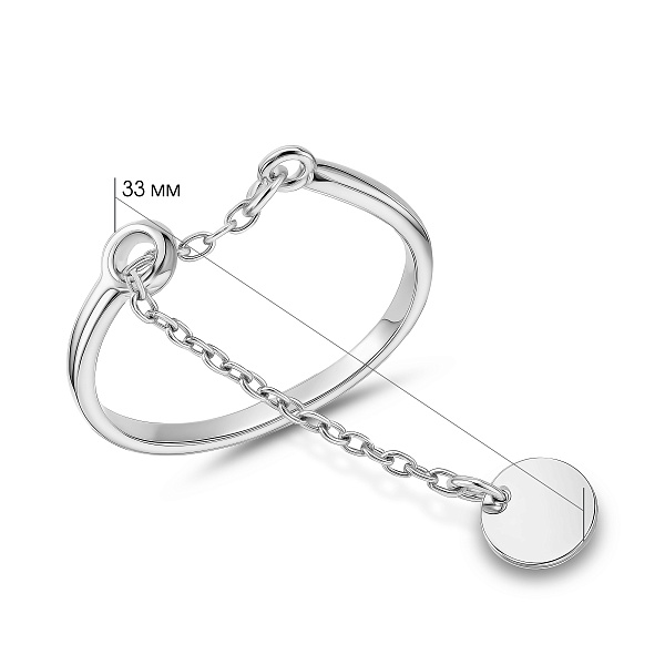 Тонкое серебряное кольцо с подвеской (арт. 7501/8357) – изображение 2