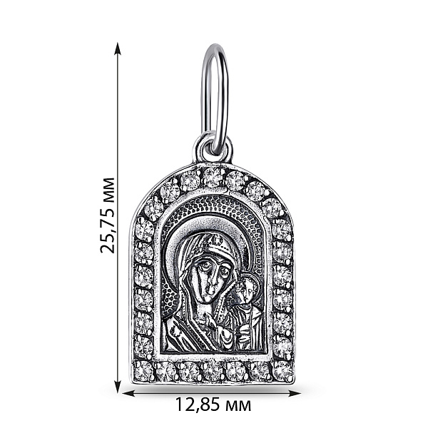 Серебряная ладанка иконка Божья Матерь Казанская (арт. 7917/3315-ч) – изображение 2