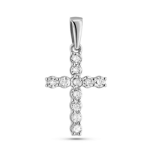 Золотой крестик с бриллиантами (арт. П341189020б) – изображение 1