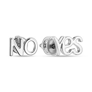 Фото Серьги-пусеты «Yes&No» из белого золота (арт. 110651б)