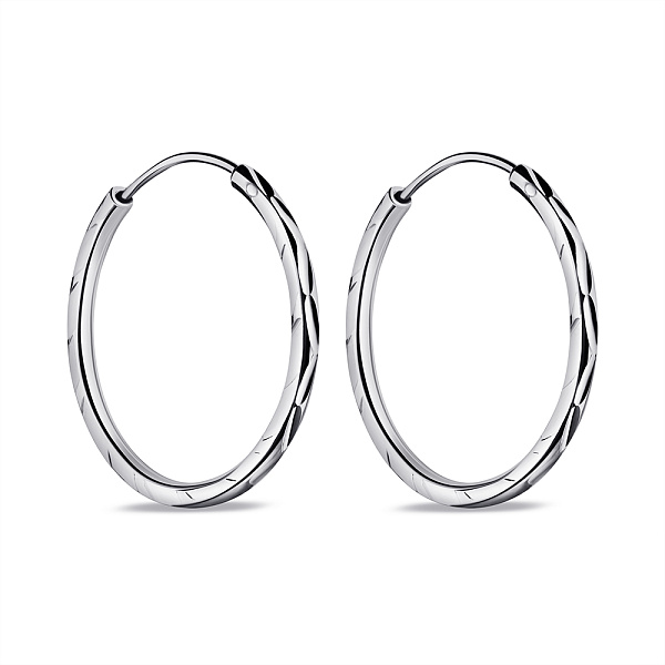 Серебряные серьги-кольца (арт. 7502/3948/25) – изображение 1