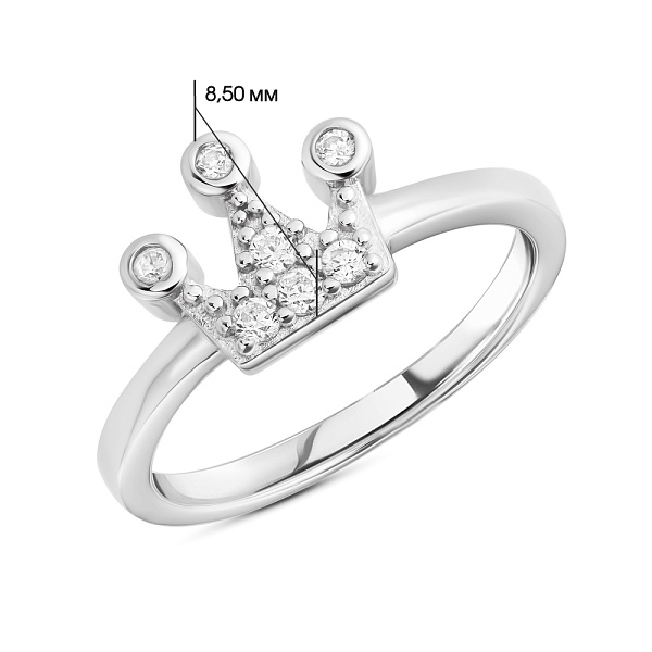 Серебряное кольцо «Корона» с фианитами (арт. 7501/4871) – изображение 2