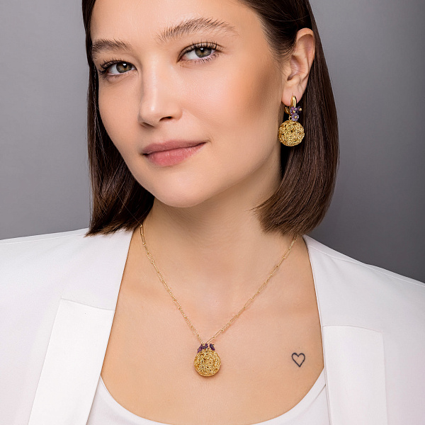 Массивное золотое колье Francelli (арт. 352704жпф) – изображение 4