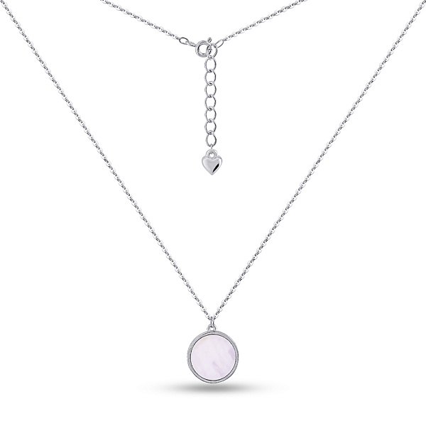 Серебряное колье Часы с перламутром (арт. 7507/2220п) – изображение 3