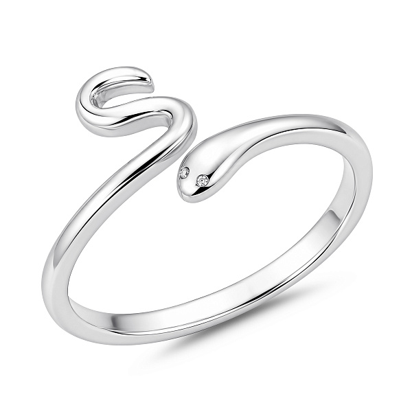 Серебряное незамкнутое кольцо змея (арт. 7501/8679) – изображение 1
