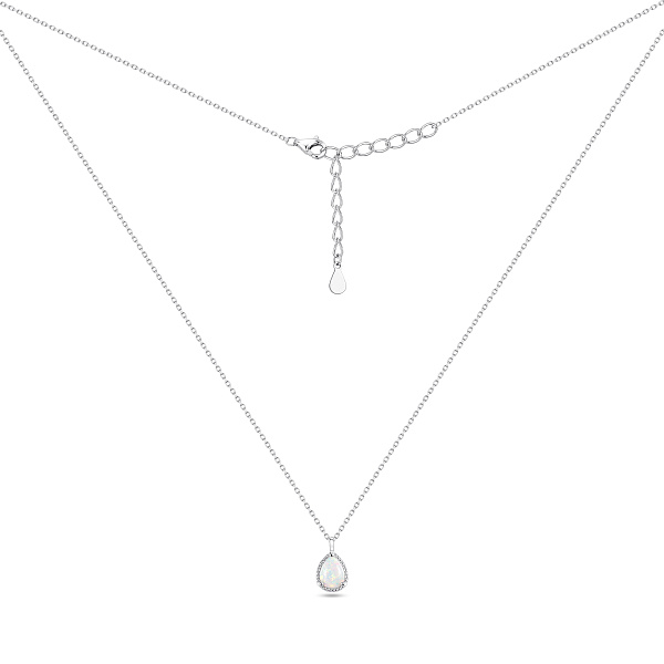 Серебряное колье с подвеской с опалом (арт. 7507/2620Поб) – изображение 2
