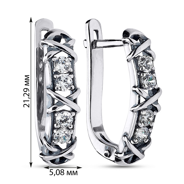 Серьги из серебра с фианитами (арт. 7902/1111169) – изображение 2