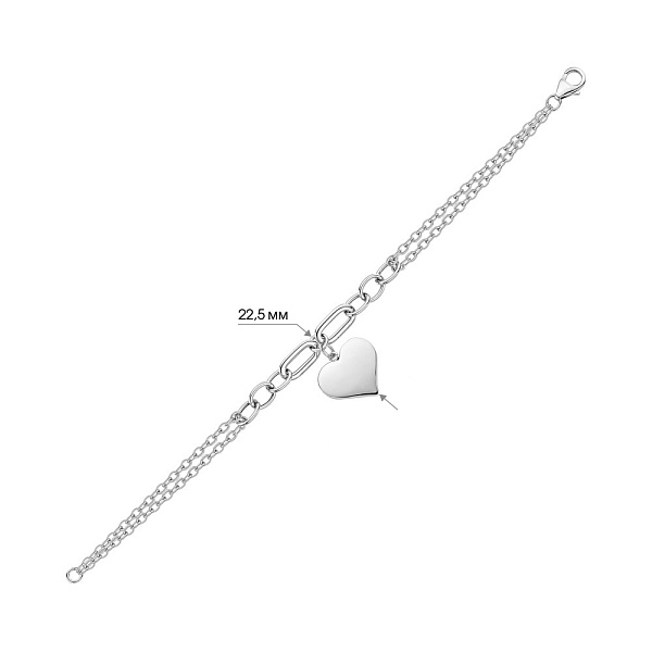 Браслет золотой с сердечком (арт. 3261008б) – изображение 5