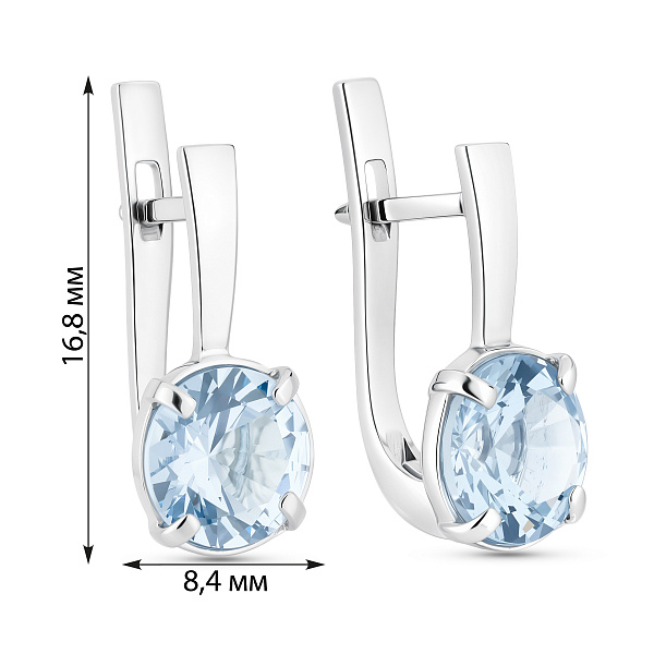 Серебряные серьги с топазом (арт. 7502/606Пгсп) – изображение 2