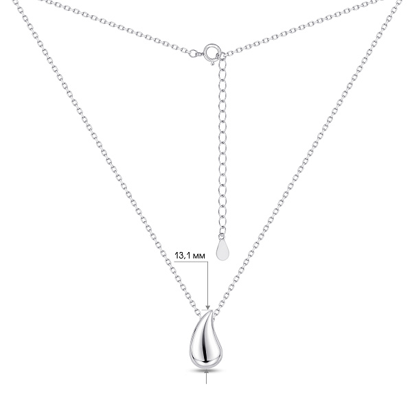 Серебряное колье с подвеской капля (арт. 7507/2416) – изображение 3