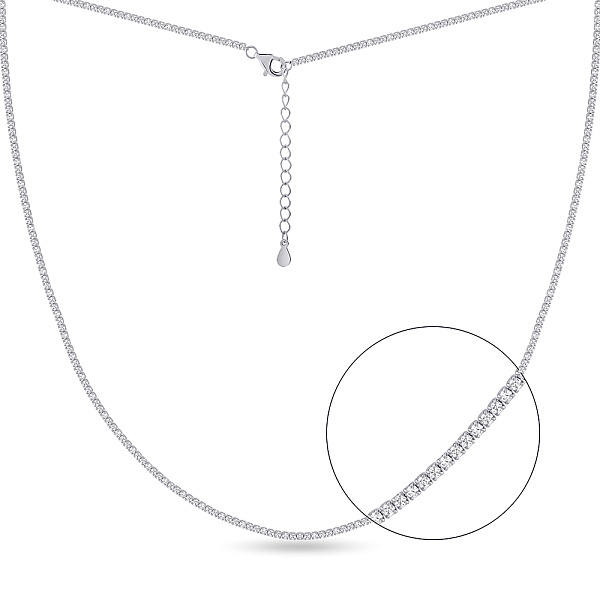 Серебряное колье-чокер с дорожкой из фианитов (арт. 7507/1362/1) – изображение 1