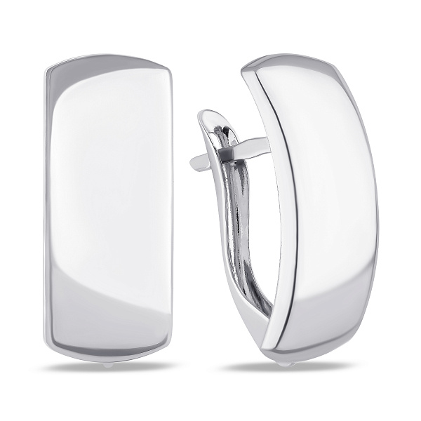 Серебряные серьги без камней (арт. 7502/1-8120.0.2) – изображение 1