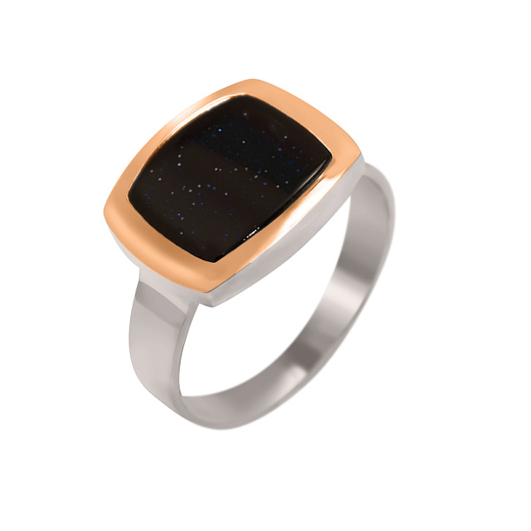 Серебряное кольцо с авантюрином (арт. 7201/255/1Авч) – изображение 1