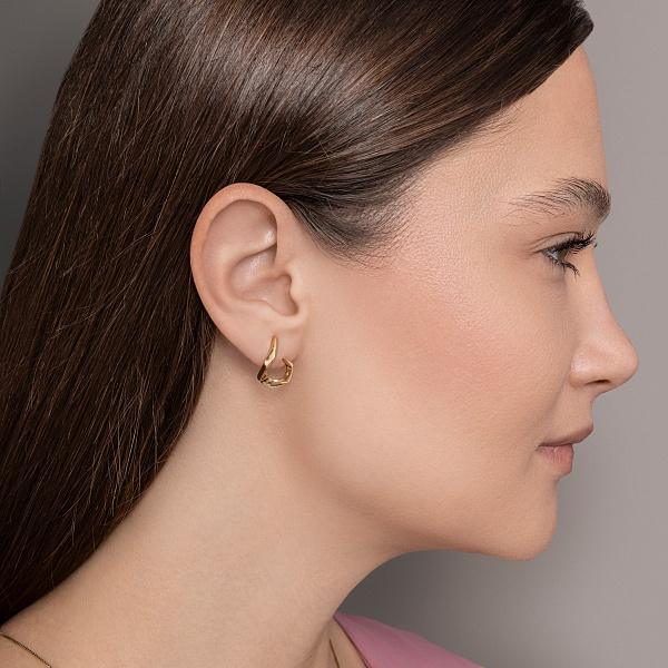 Серьги из желтого золота без камней (арт. 110010ж) – изображение 3