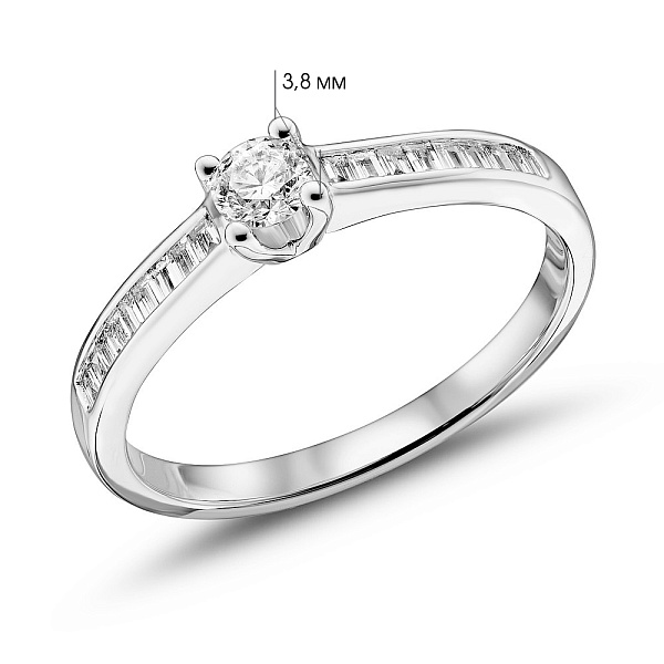 Золотое кольцо с бриллиантами (арт. К341395030б) – изображение 4