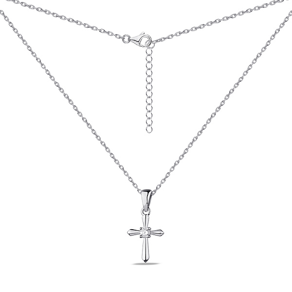 Колье из серебра с фианитом (арт. 7507/1794) – изображение 2
