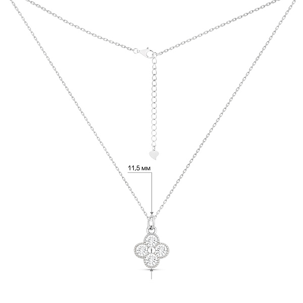 Серебряное колье Клевер с фианитами (арт. 7507/2489/7) – изображение 3