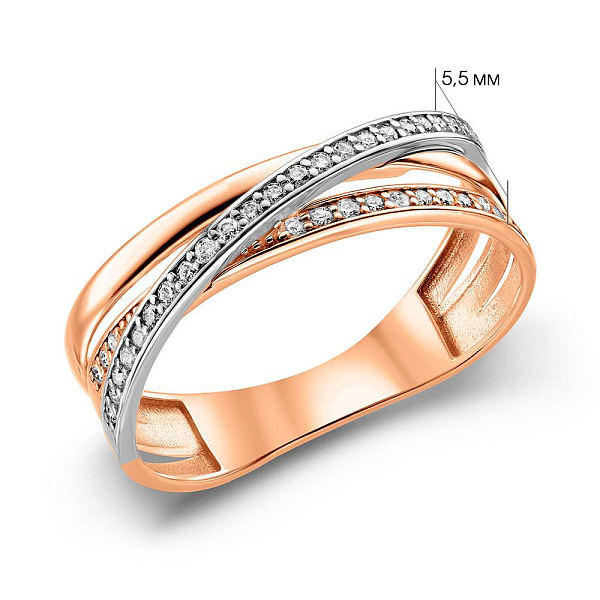 Золота каблучка з діамантами (арт. К011259015) – зображення 4