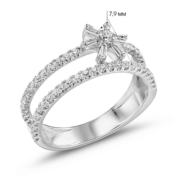 Золотое кольцо с бриллиантами (арт. К341340030б) – изображение 5