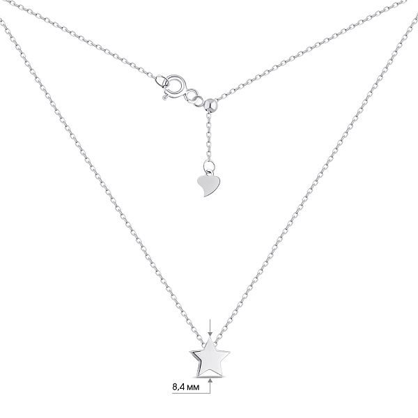 Серебряное колье Звезда без камней (арт. 7507/КЛ2/3007Ш-48) – изображение 3