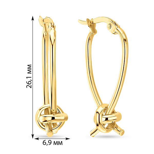 Серьги "Узелки" из желтого золота (арт. 109205ж) – изображение 4