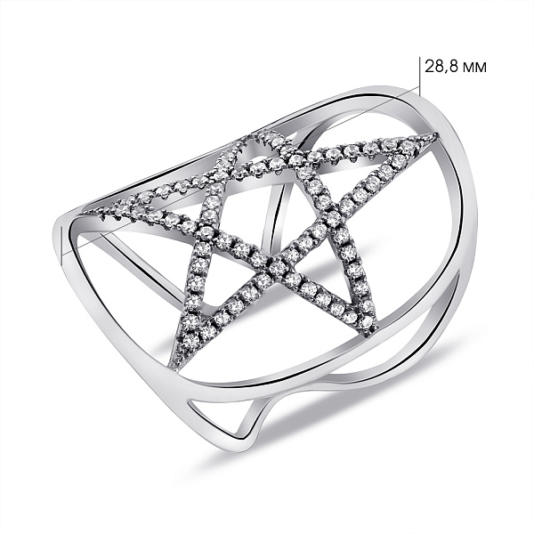 Серебряное кольцо Звезда с фианитами (арт. 05012461) – изображение 2