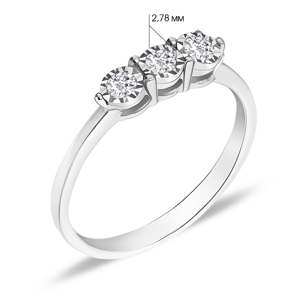 Каблучка з білого золота з діамантами (арт. К341092010б) – зображення 4