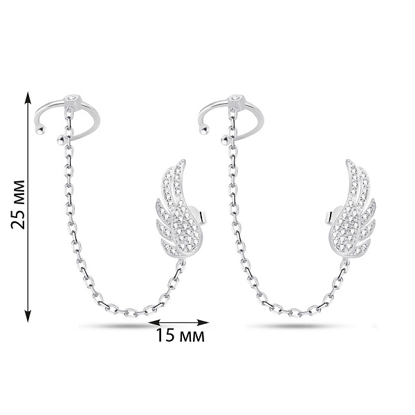 Серьги из серебра с фианитами (арт. 7518/С2Ф/1417) – изображение 5