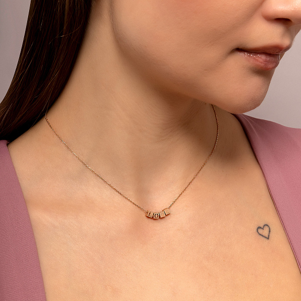 Золотое колье Love (арт. 360231) – изображение 5