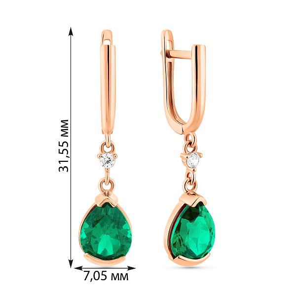 Серьги из красного золота с кварцем (арт. 111245Пз) – изображение 5