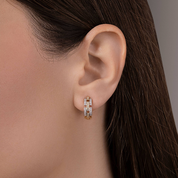 Сережки золотые с фианитами (арт. 110398ж) – изображение 2
