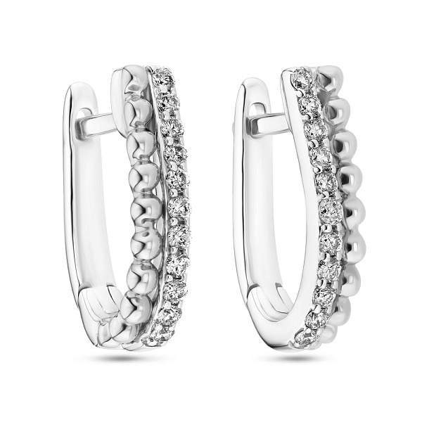 Серьги из белого золота с бриллиантами (арт. С341106015б) – изображение 1