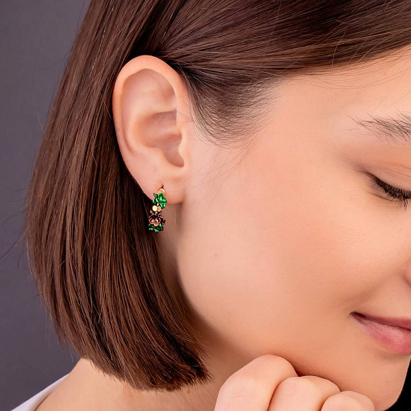 Золотые серьги Francelli (арт. 1091267жзкр) – изображение 2