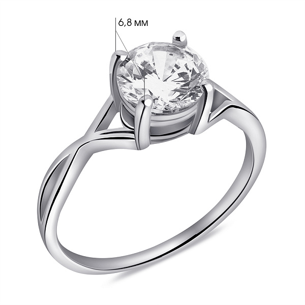 Серебряное кольцо с крупным фианитом (арт. 7501/К2Ф/862-16,5) – изображение 2