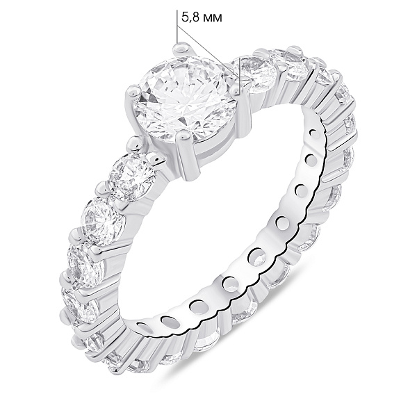 Серебряное кольцо с фианитами (арт. 7501/6995) – изображение 2
