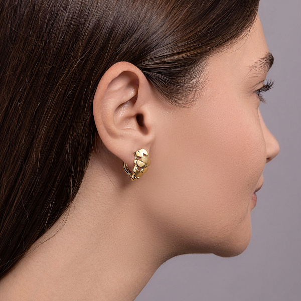 Серьги из желтого золота без камней (арт. 111457жм) – изображение 3