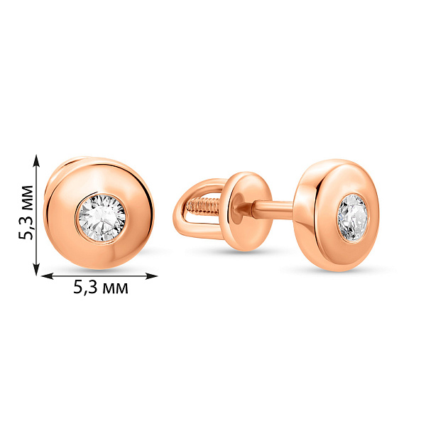 Серьги-пусеты из золота с бриллиантами (арт. 2104886201) – изображение 3